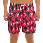 Karate Pattern Print Men's Split Running Shorts
