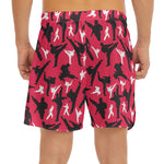 Karate Pattern Print Men's Split Running Shorts
