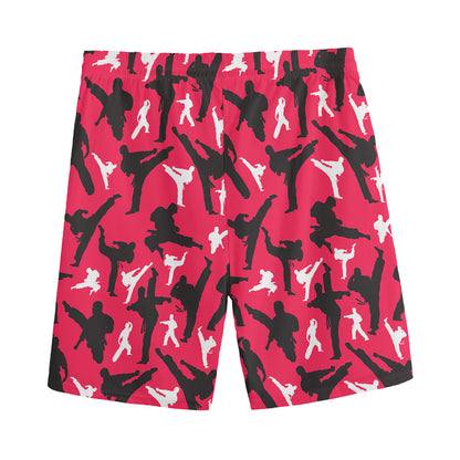 Karate Pattern Print Men's Sports Shorts