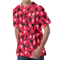 Karate Pattern Print Men's Velvet T-Shirt