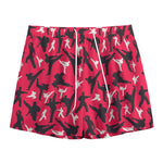 Karate Pattern Print Mesh Shorts