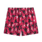 Karate Pattern Print Mesh Shorts