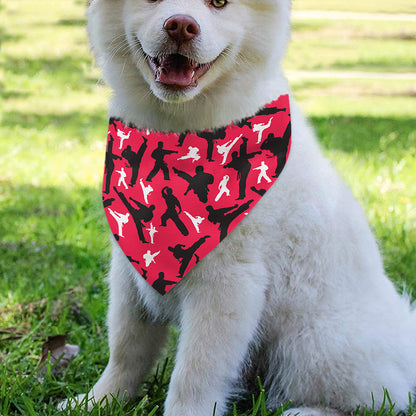Karate Pattern Print Over The Collar Dog Bandana