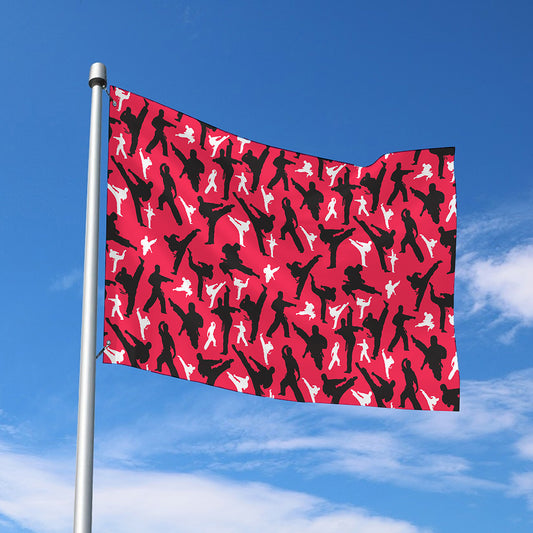 Karate Pattern Print Polyester Flag