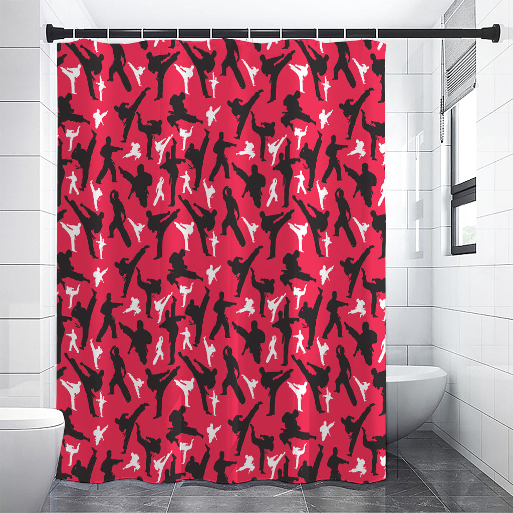 Karate Pattern Print Premium Shower Curtain