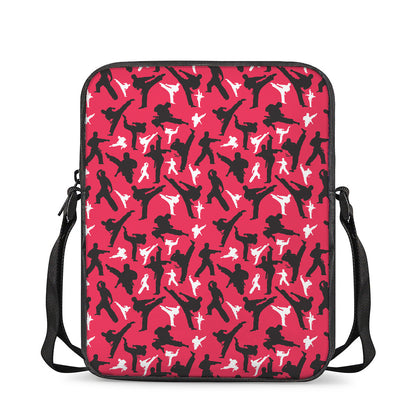 Karate Pattern Print Rectangular Crossbody Bag