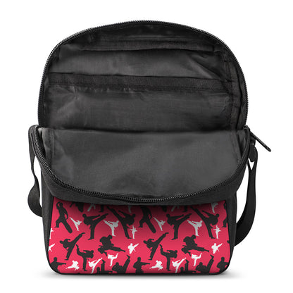 Karate Pattern Print Rectangular Crossbody Bag