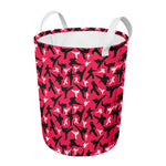 Karate Pattern Print Round Laundry Basket