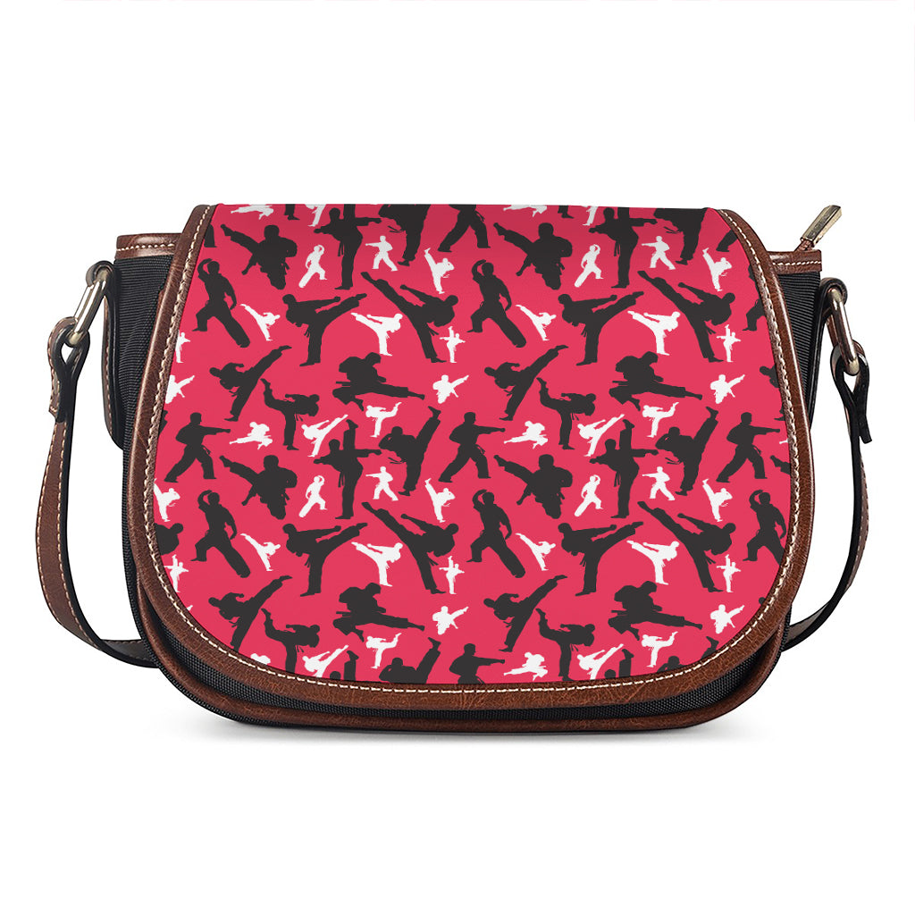 Karate Pattern Print Saddle Bag