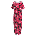 Karate Pattern Print Short Sleeve Long Nightdress