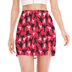 Karate Pattern Print Side Slit Mini Skirt