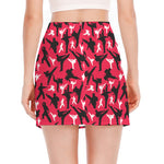 Karate Pattern Print Side Slit Mini Skirt