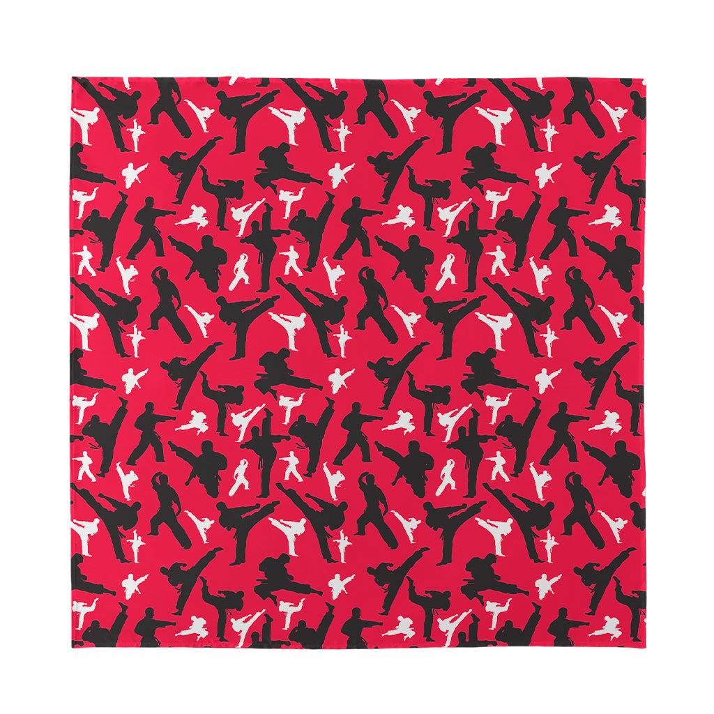 Karate Pattern Print Silk Bandana