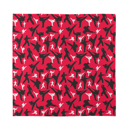 Karate Pattern Print Silk Bandana
