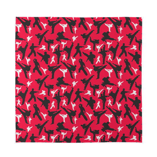 Karate Pattern Print Silk Bandana
