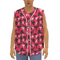 Karate Pattern Print Sleeveless Baseball Jersey
