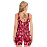 Karate Pattern Print Sleeveless One Piece Swimsuit