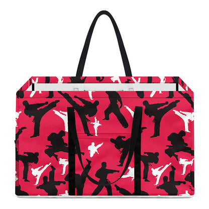 Karate Pattern Print Utility Tote Bag