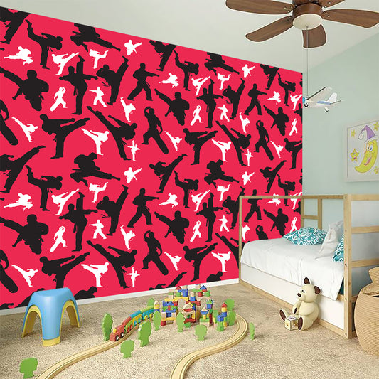 Karate Pattern Print Wall Sticker