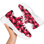 Karate Pattern Print White Chunky Shoes