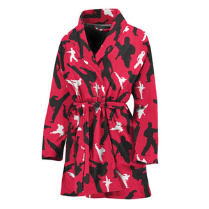 Karate Pattern Print Women's Bathrobe