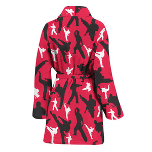 Karate Pattern Print Women's Bathrobe