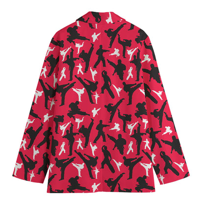 Karate Pattern Print Women's Blazer