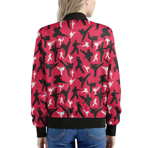 Karate Pattern Print Women's Bomber Jacket