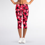 Karate Pattern Print Women's Capri Leggings