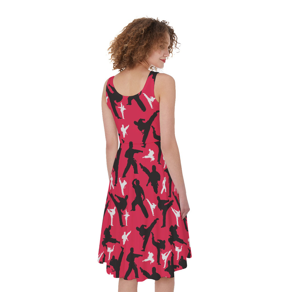 Karate Pattern Print Women's Sleeveless Dress