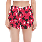 Karate Pattern Print Women's Split Running Shorts