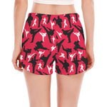 Karate Pattern Print Women's Split Running Shorts