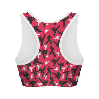 Karate Pattern Print Women's Sports Bra