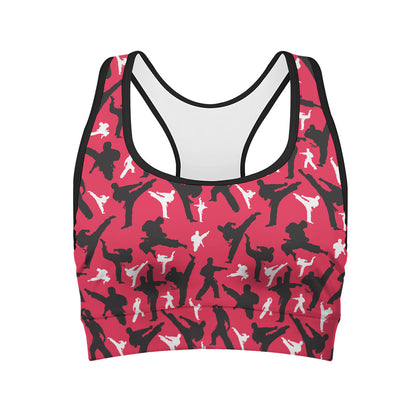Karate Pattern Print Women's Sports Bra