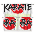 Karate Text Print 3 Piece Kitchen Curtains