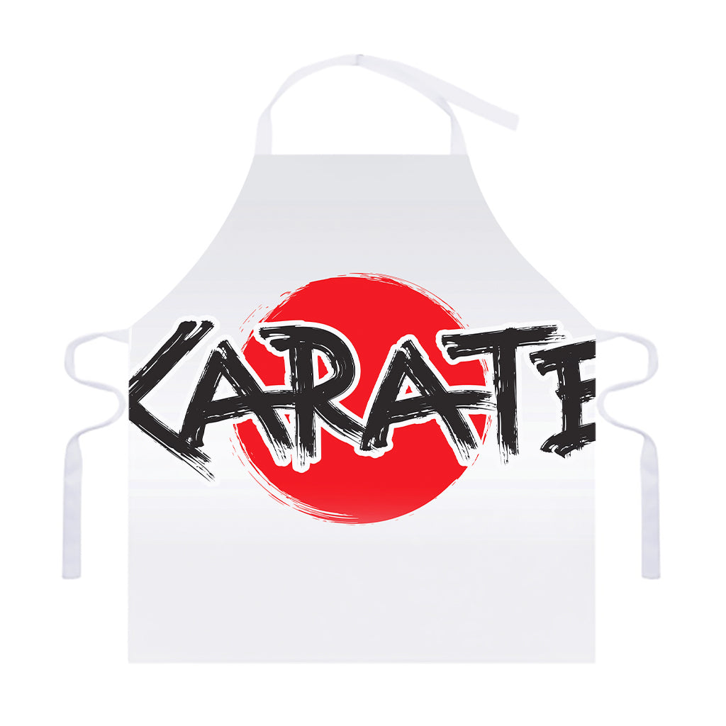 Karate Text Print Adjustable Apron
