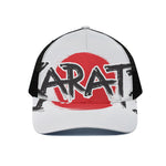 Karate Text Print Black Mesh Trucker Cap
