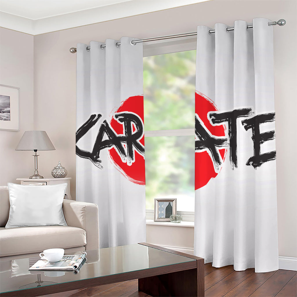 Karate Text Print Blackout Grommet Curtains