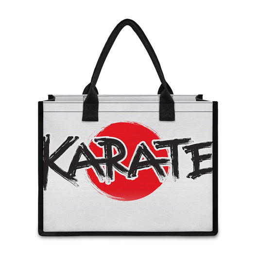 Karate Text Print Canvas Tote Bag