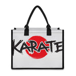 Karate Text Print Canvas Tote Bag