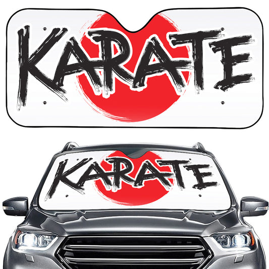 Karate Text Print Car Windshield Sun Shade