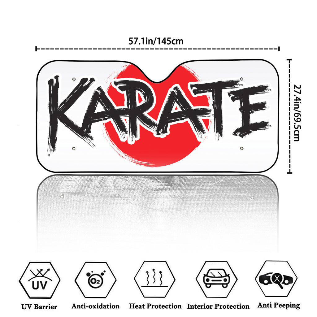 Karate Text Print Car Windshield Sun Shade