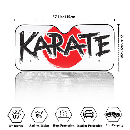 Karate Text Print Car Windshield Sun Shade