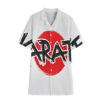 Karate Text Print Cotton Hawaiian Shirt