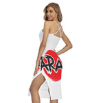 Karate Text Print Cross Back Cami Dress