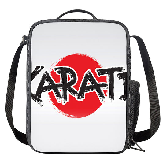Karate Text Print Crossbody Lunch Bag
