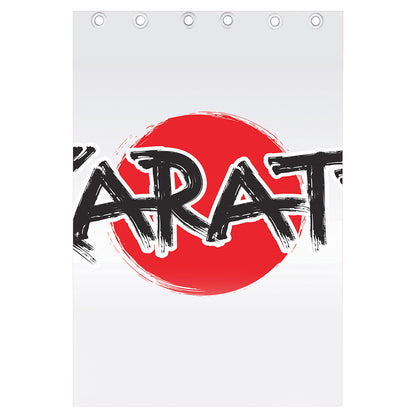 Karate Text Print Curtain