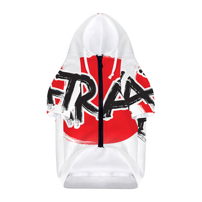 Karate Text Print Dog Zip Up Hoodie