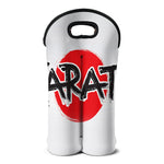 Karate Text Print Double Neoprene Wine Tote