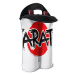 Karate Text Print Double Neoprene Wine Tote